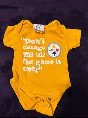 NFL Steelers Yellow Baby One-Piece Bodysuit